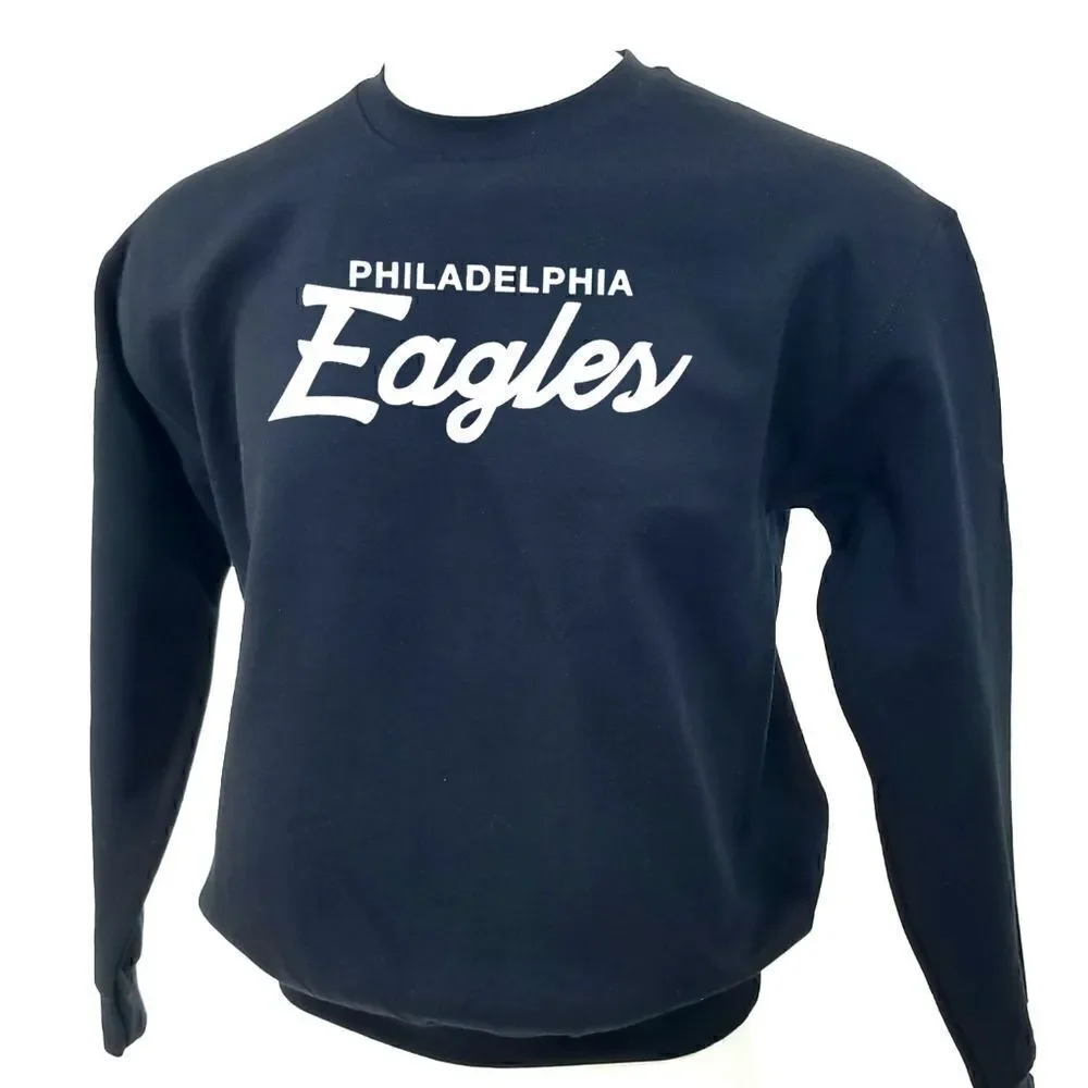 Philadelphia Eagles NFL Double Script Retro Logo Pullover Crewneck, Sweatshirt - Picture 3 of 5